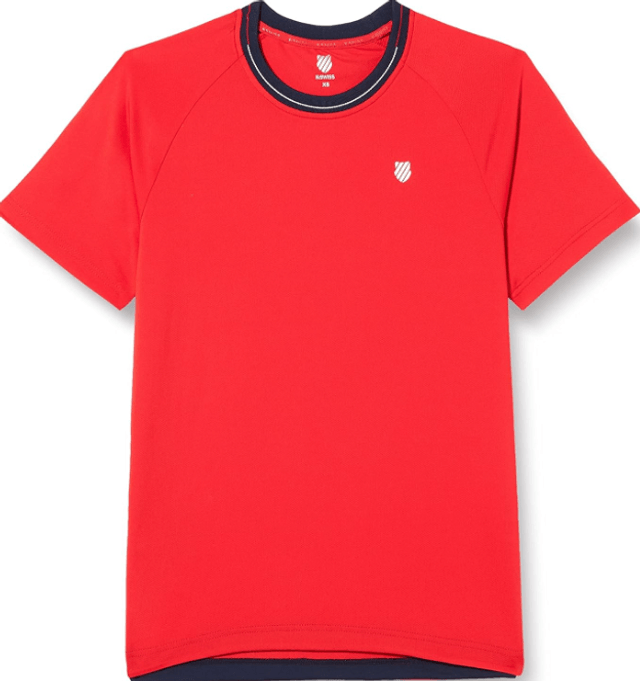 K-Swiss Mens Heritage Tee Classic Tennis Red/Navy  RRP £35