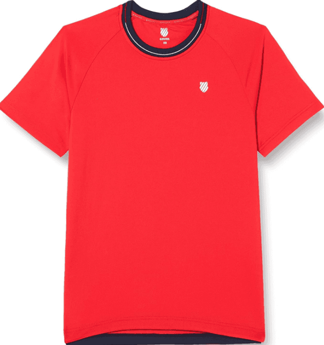 K-Swiss Mens Heritage Tee Classic Tennis Red/Navy  RRP £35