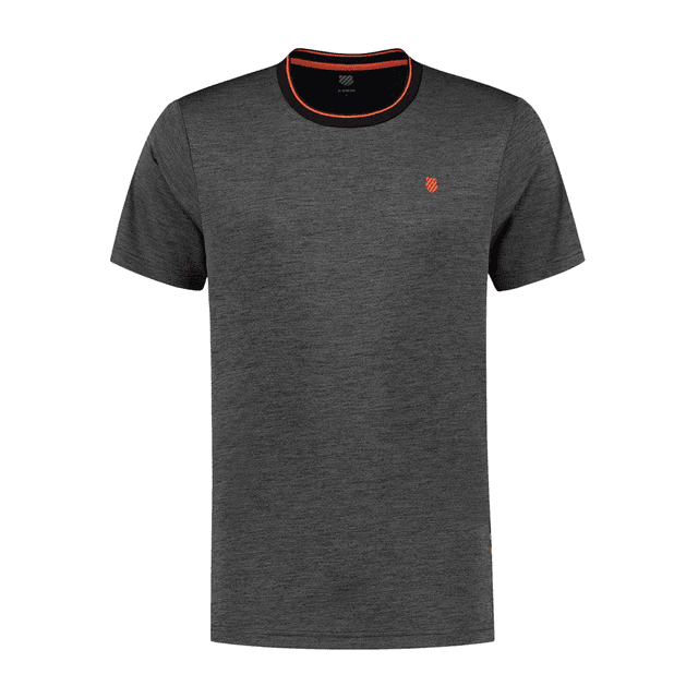 K-Swiss Hypercourt Double Crew Mens Tee (Jet Black Melange)