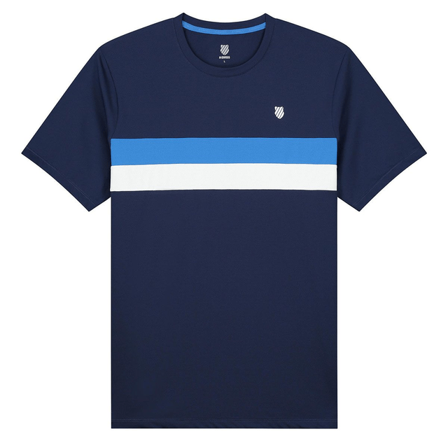 K-Swiss Men's Core Team Stripe Crew - Navy